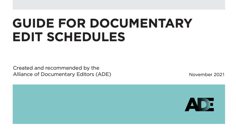 Guide for Documentary Edit Schedules Image