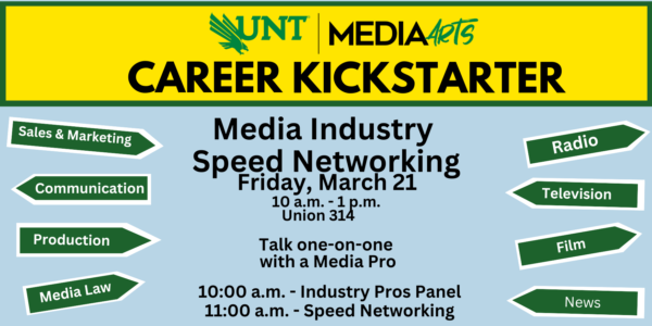 UNT's 15th Annual Media Arts Career Kickstarter Poster